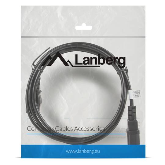 Lanberg CPU power extension cable IEC320 C13 female to IEC320 C14 male VDE 1.8 m