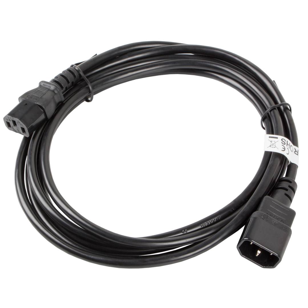 Cabo de extensão de energia da CPU Lanberg IEC320 C13 fêmea para IEC320 C14 macho VDE 3m