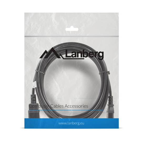 Lanberg CPU Stromverlängerungskabel IEC320 C13 Buchse auf IEC320 C14 Stecker VDE 5m