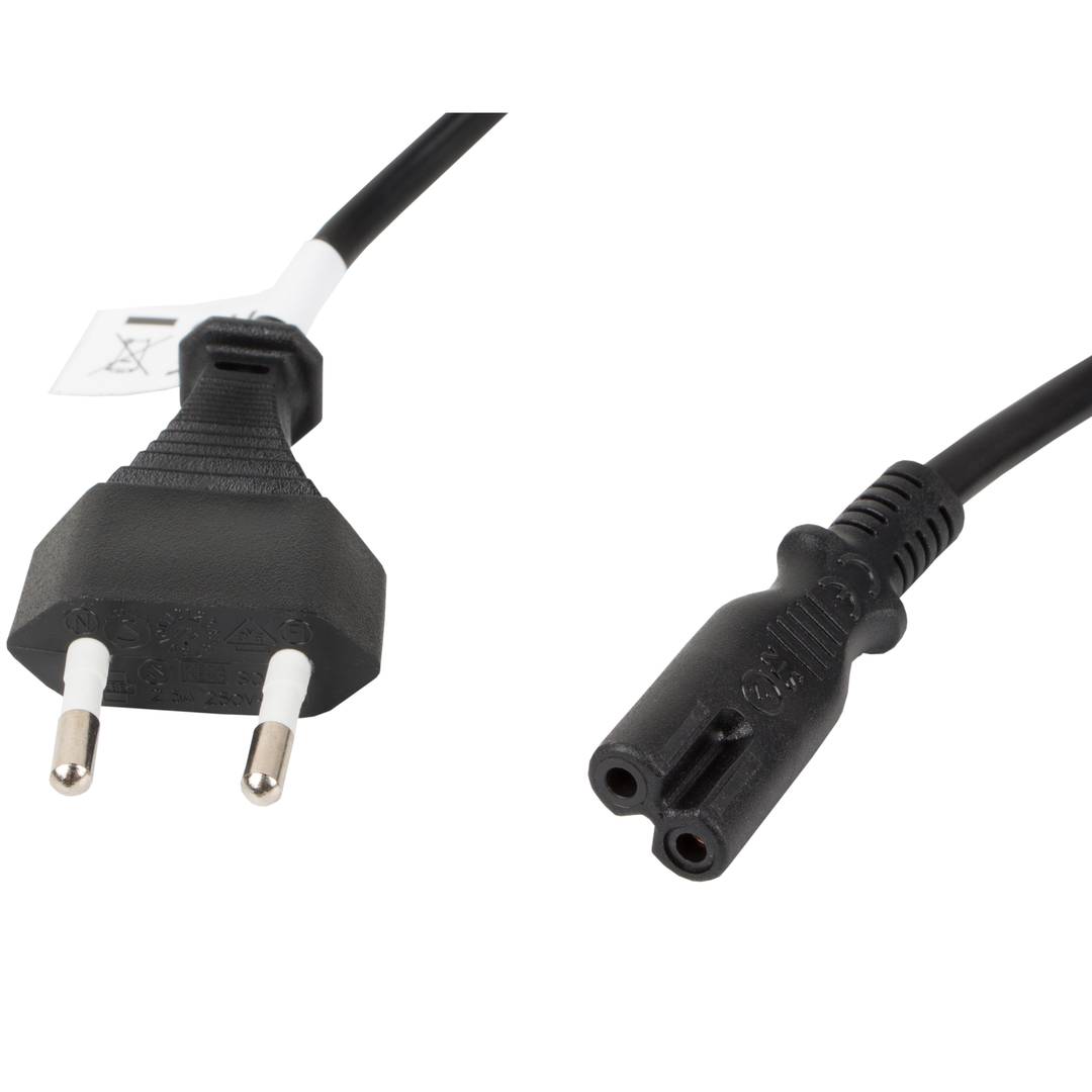 Kabel zasilający z męskiego Lanberg Schuko na żeński IEC 320 C7 3 metry