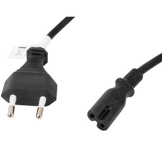 Kabel zasilający z męskiego Lanberg Schuko na żeński IEC 320 C7 3 metry