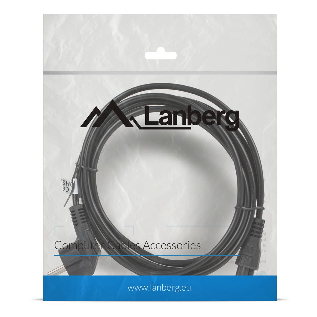 Stromkabel von Lanberg Schuko-Stecker auf IEC 320 C5-Stecker 3 Meter