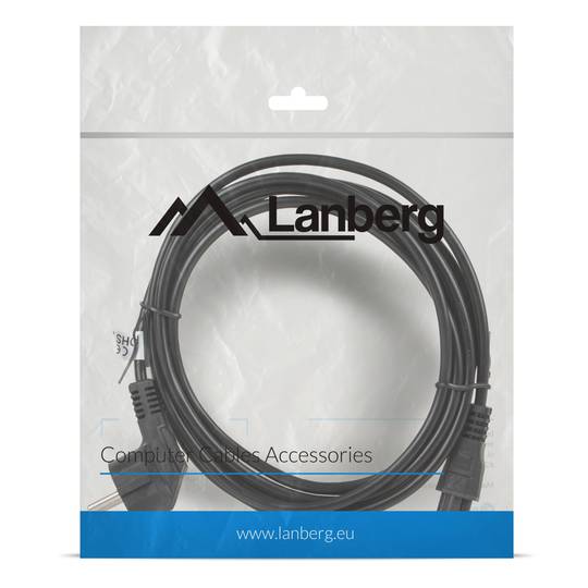 Stromkabel von Lanberg Schuko-Stecker auf IEC 320 C5-Stecker 3 Meter