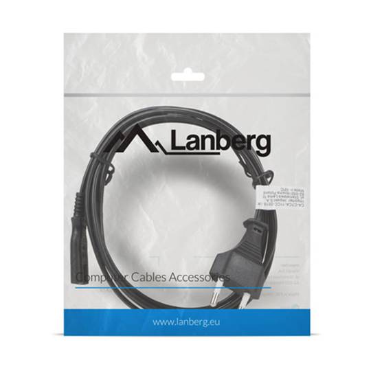 Kabel zasilający Lanberg OCHO Schuko męski na IEC 320 C7 żeński 1,8m CA-C7CA-11CC-0018-BK