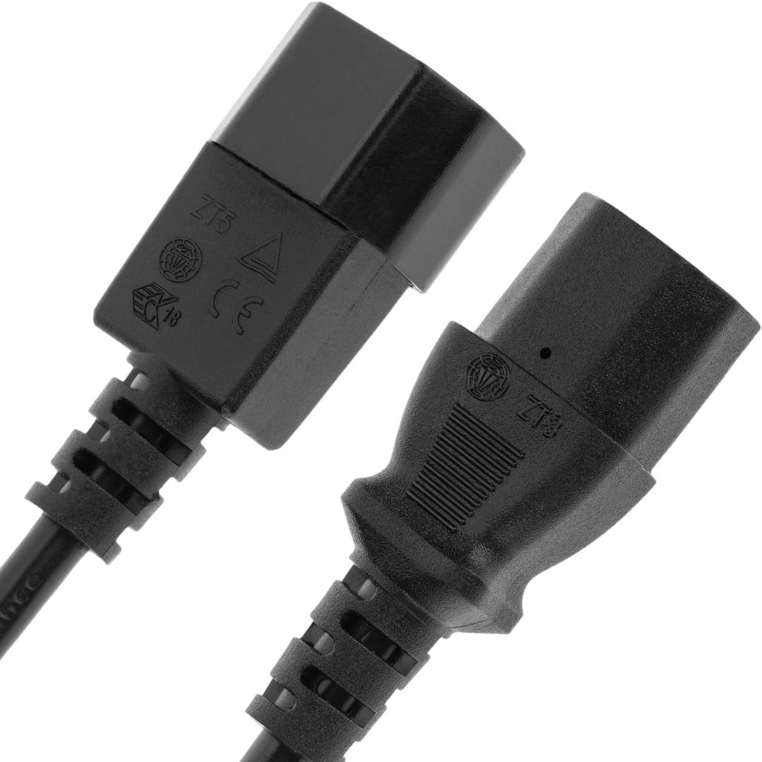 Cable eléctrico 3x1.5mm² IEC60320 C13-hembra a C14-macho 1m