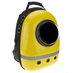 Sac à dos de transport des animaux de compagnie chat et chien en plastique rigide jaune