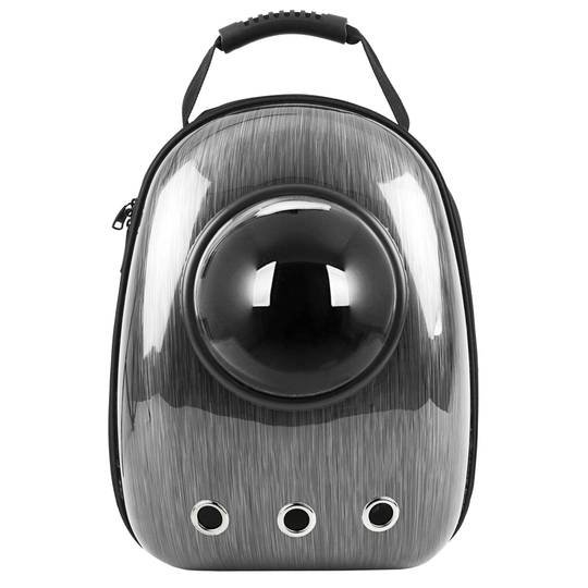 Mochila para transporte de mascotas gato y perro Transportin de plástico rígido gris
