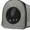 Pet carrier for cats and dogs. rigid travel bag in gray soft PU surface