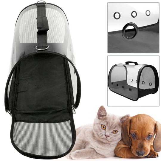 Sac de transport des animaux de compagnie en plastique transparent