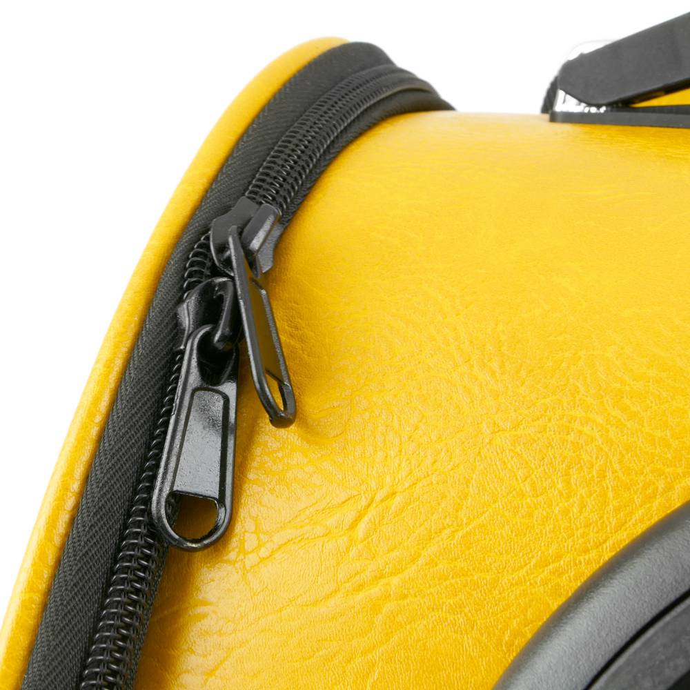 Kat en hond transporttas voor huisdieren Geel lederen faux transport