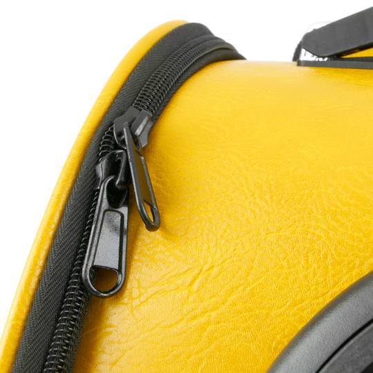 Kat en hond transporttas voor huisdieren Geel lederen faux transport