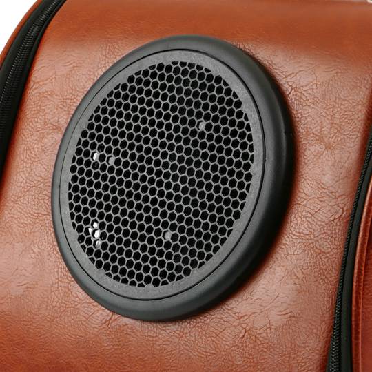 Pet bubble capsule Backpack for transporting cats and dogs Rigid brown soft PU surface