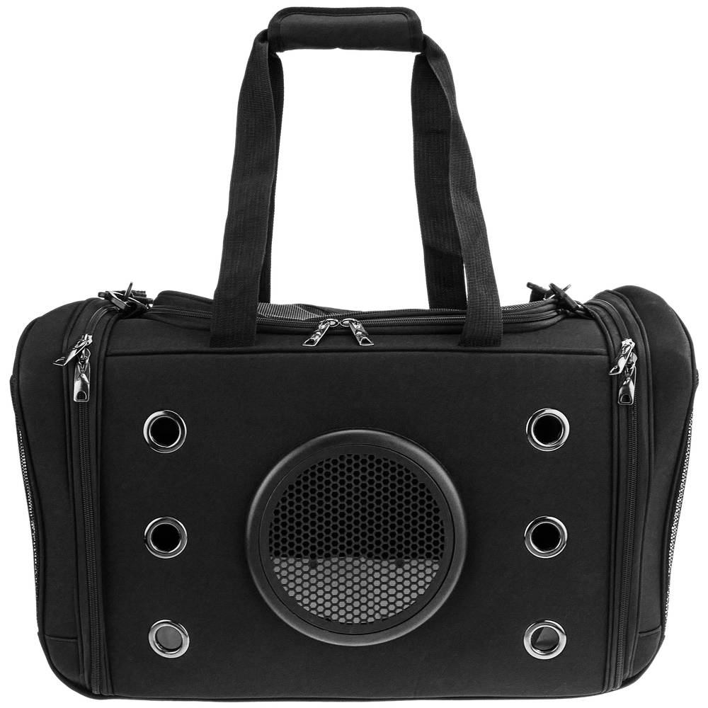 Pawer Soft-Sided Pet Carrier for Cat and Small Dog,Black Color,Medium Size,Washable 600D Oxford Cloth Airline Approved Travel Tote,with 2 Mesh Opens and a Strap for Carry,Multiple Colors Available 