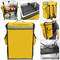 Yellow portable refrigerator 42 Liters 35x49x25cm, isothermal bag backpack for picnic, camping, beach, food delivery by motorcycle or bicycle