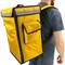 Yellow portable refrigerator 42 Liters 35x49x25cm, isothermal bag backpack for picnic, camping, beach, food delivery by motorcycle or bicycle
