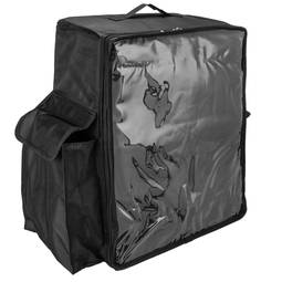 Mochila isotérmica 39 x 50 x 25 cm preta para churrascos e entrega de pedidos de comida em motocicleta ou bicicleta