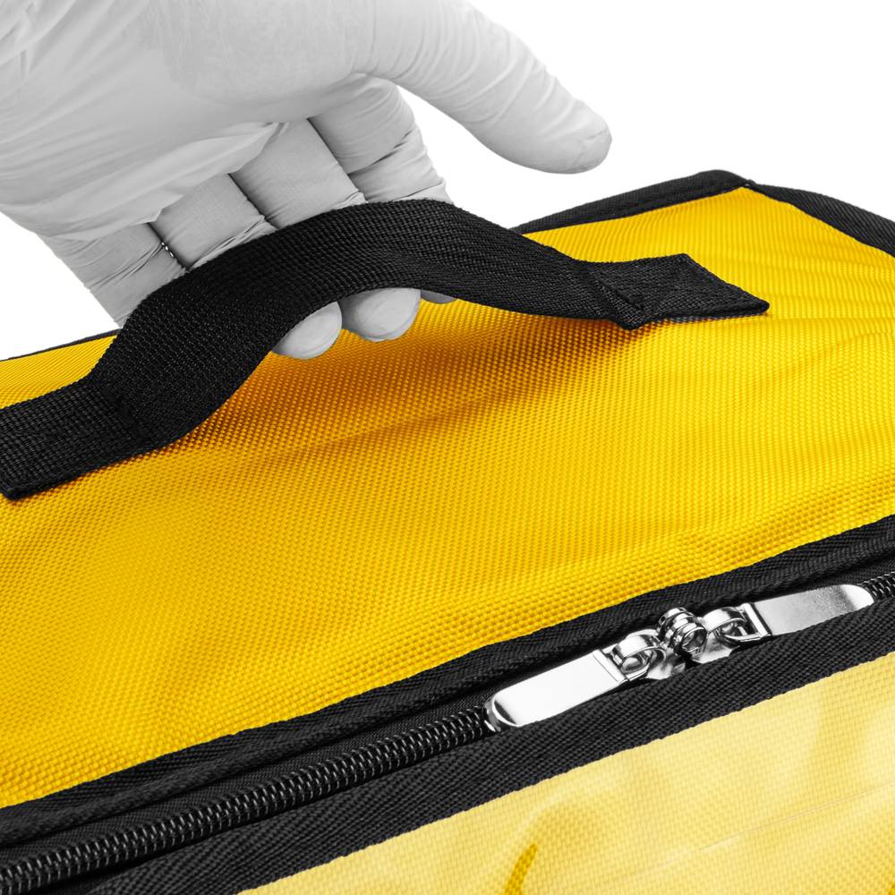 Mochila isotérmica 39 x 50 x 25 cm amarilla para comidas al aire libre y entrega de pedidos de comida en moto o bicicleta