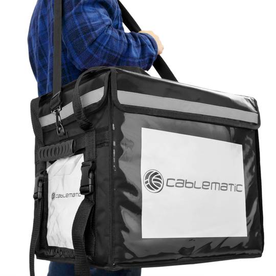 Isothermal bag 44 x 39 x 34 cm black for cookouts and food order delivery