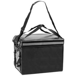 Schwarzer tragbarer Kühlschrank 76 Liter 50x39x39cm, isothermer Taschenrucksack für Picknick, Camping, Strand, Essenslieferung mit dem Motorrad oder Fahrrad