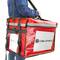 Saco isotérmico 50 x 39 x 39 cm vermelho para churrascos e entrega de pedidos de comida em motocicleta ou bicicleta