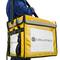 Saco isotérmico 44 x 39 x 34 cm amarelo para churrascos e entrega de pedidos de comida em motocicleta ou bicicleta