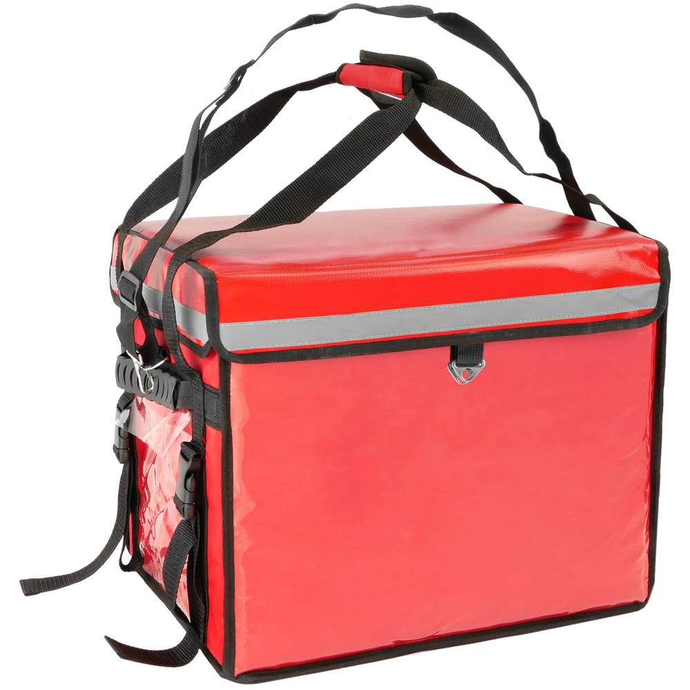 Sac Isotherme Pliable Pour Livraison Pizza - 50x50x35,5 Cm - Rouge, Imperméable - Garde Au Chaud Ou Au Froid