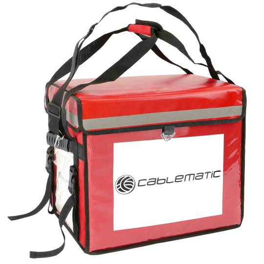 Isothermal backpack 45 x 35 x 33 cm red for cookouts and food order delivery