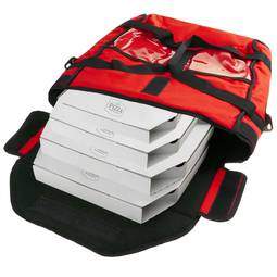 Isotherme zak 40 x 40 x 16 cm rood voor het bezorgen van maaltijden en het bestellen van eten