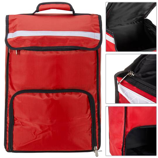 Isothermal backpack 34 x 47 x 25 cm red for cookouts and food order delivery