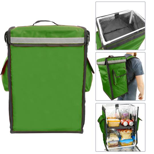 Isothermal backpack 35 x 49 x 25 cm green for cookouts and food order delivery