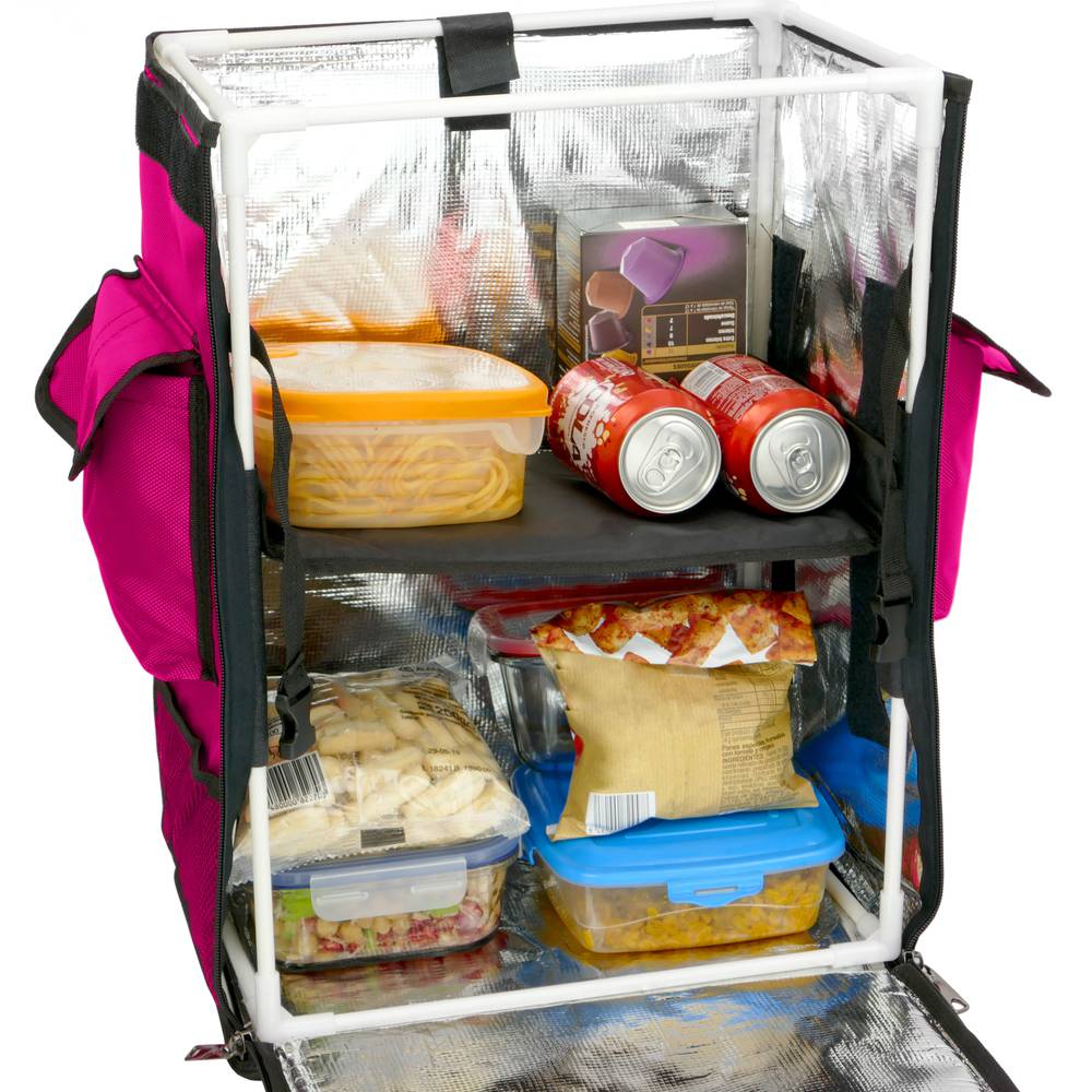 Thermal backpack for takeaway food orders by bike and motorbike delivery pink 35 x 25 x 49 cm