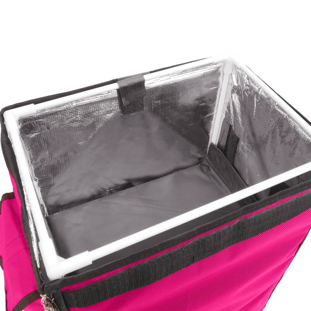 Thermal backpack for takeaway food orders by bike and motorbike delivery pink 35 x 25 x 49 cm