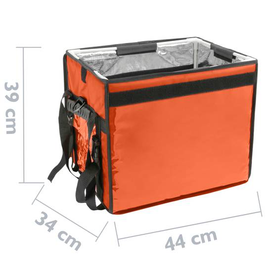 Isothermal bag 44 x 39 x 34 cm orange for cookouts and food order delivery
