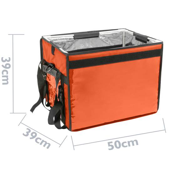 Borsa isotermica 50 x 39 x 39 cm arancione per grigliate e consegna di cibo