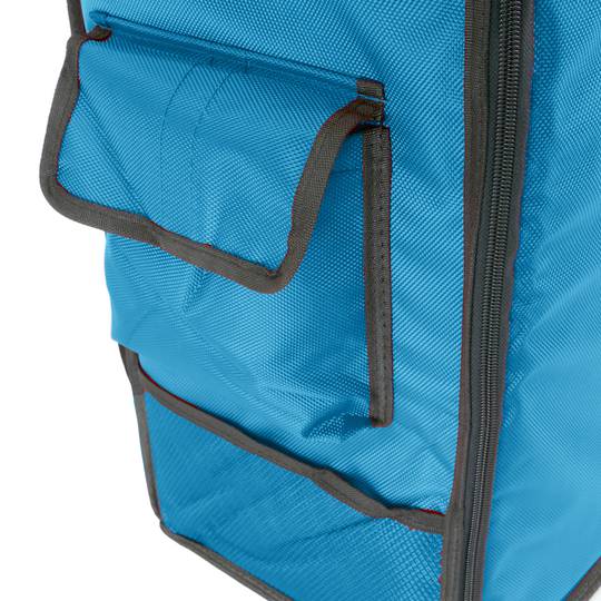 Mochila isotérmica 35 x 49 x 25 cm azul para churrascos e entrega de pedidos de comida em motocicleta ou bicicleta