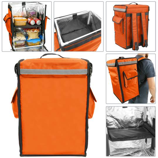Isothermal backpack 35 x 49 x 25 cm orange for cookouts and food order delivery