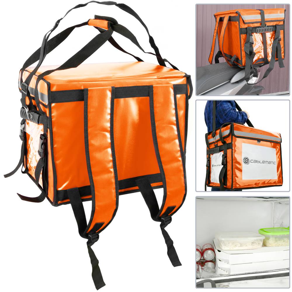 Isothermer Rucksack 45 x 35 x 33 cm orange zum Kochen und zur Lieferung von Lebensmitteln