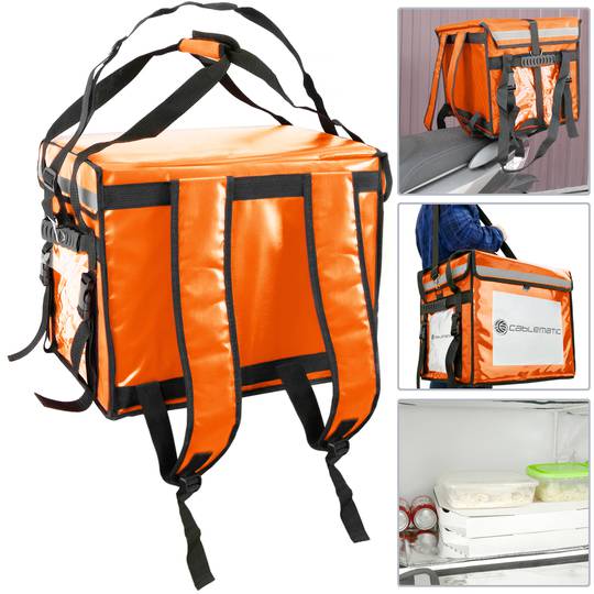 Isothermal backpack x 35 cm orange for cookouts and food order delivery Cablematic