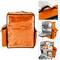 Mochila isotérmica 39 x 50 x 25 cm laranja para churrascos e entrega de pedidos de comida em motocicleta ou bicicleta