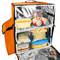 Mochila isotérmica 39 x 50 x 25 cm laranja para churrascos e entrega de pedidos de comida em motocicleta ou bicicleta