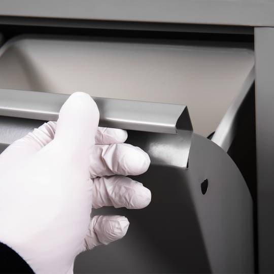 Lixeira metálica com 2 compartimentos de 2 x 20 litros (40 L) cinza escuro