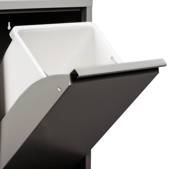 Lixeira para reciclagem de plástico branco de 20 litros