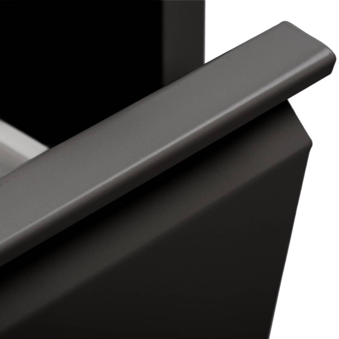 Cubo de basura metálico con 3 compartimentos negro para reciclaje