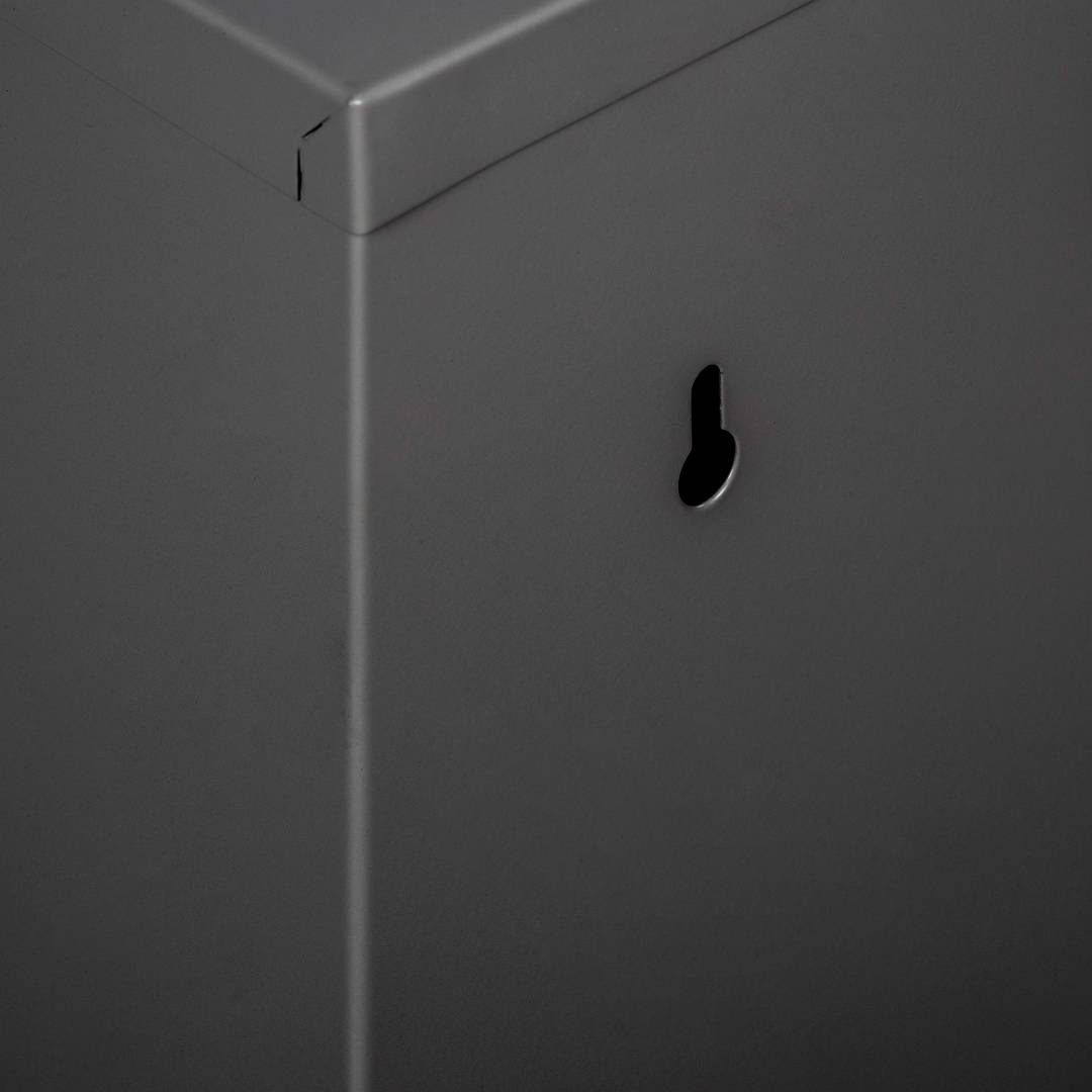 Cubo de basura metálico con 3 compartimentos negro para reciclaje