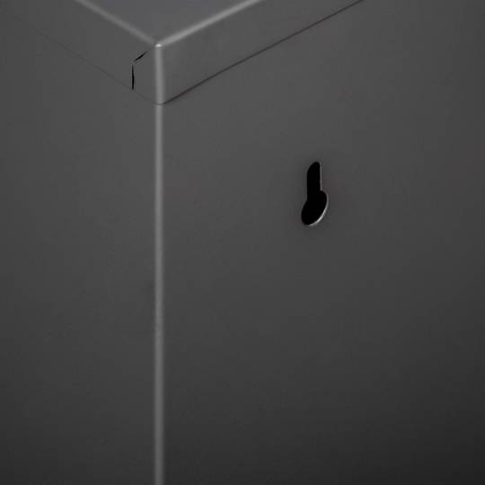 Cubo de basura metálico con 3 compartimentos negro para reciclaje