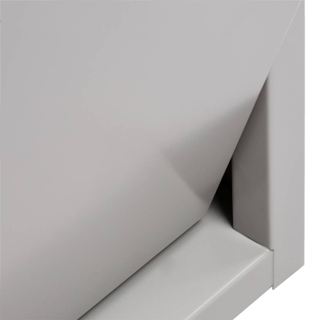 Cubo de basura metálico con 3 compartimentos gris claro para reciclaje