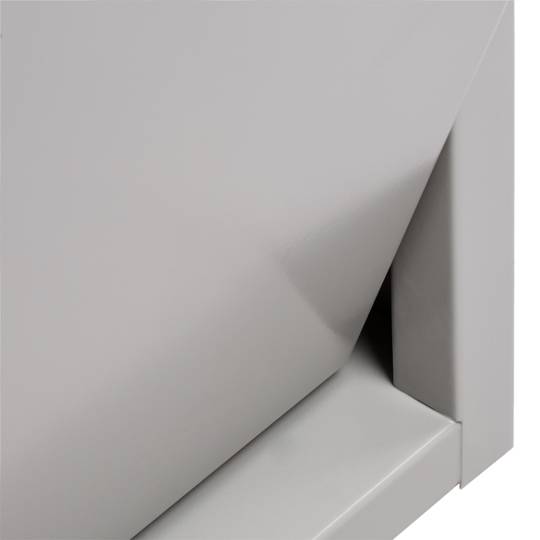 Cubo de basura metálico con 3 compartimentos gris claro para reciclaje