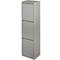 Dark gray 3-compartment metal waste bin for recycling