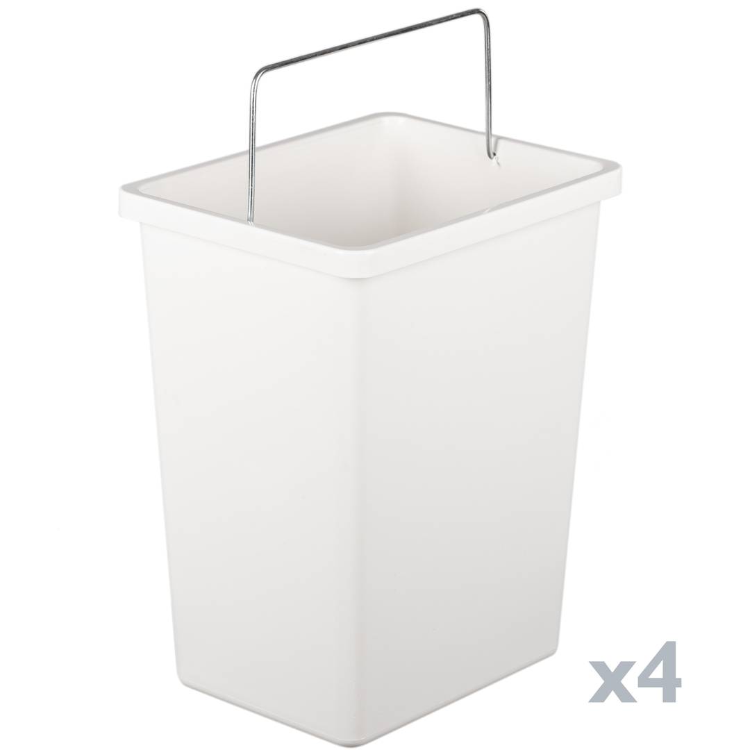 Cubo de basura y reciclaje blanco emi, gama básica, 4 cubos