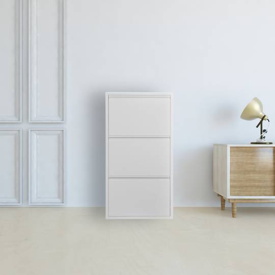 Sapateira metálica com 2 compartimentos brancos